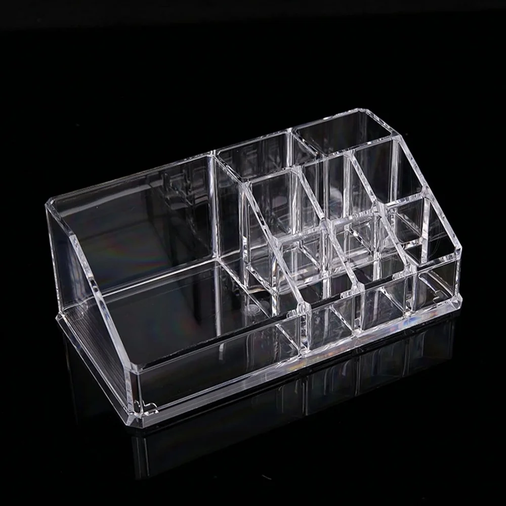 NEW Acrylic Cosmetic Organizer Beauty Vanity Makeup Holder Rectangular 9 Spaces